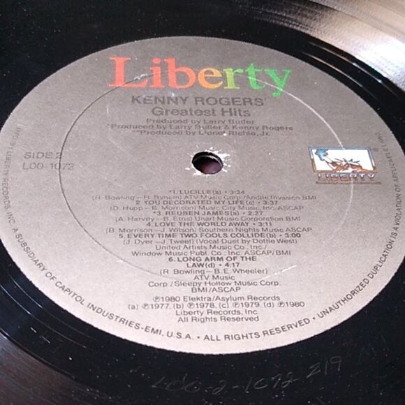 Kenny Rogers Greatest Hits Vinyl Record - Picture 9 of 9